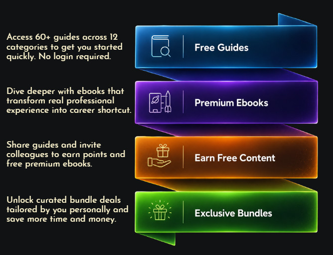 Your Journey: Free Guides · Premium Ebooks · Earn Free · Exclusive Bundles